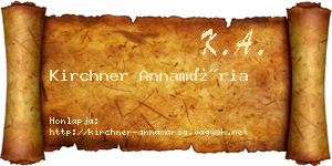 Kirchner Annamária névjegykártya