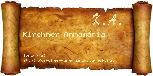 Kirchner Annamária névjegykártya
